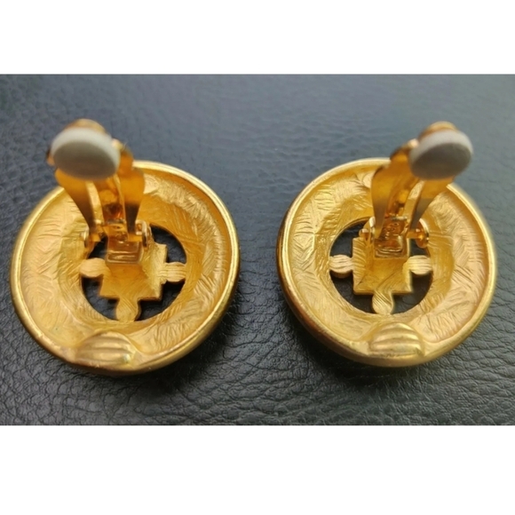 Givenchy Multi Rhinestone Gold Plated Signed Clip-On Earrings - Picture 7 of 9